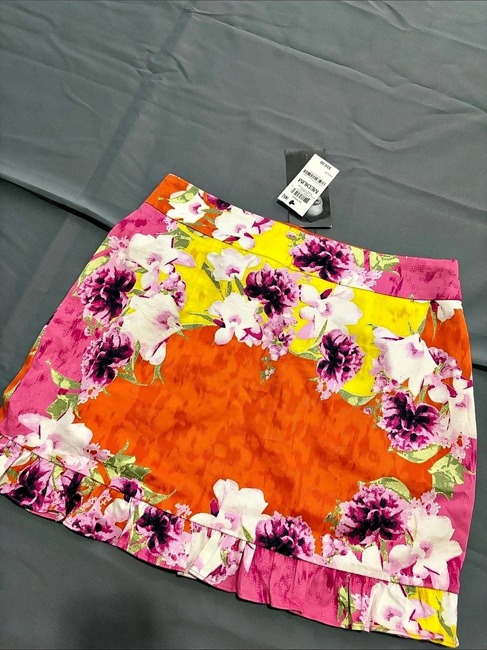 bar III Zerina Akers for bar III Floral Mini Skirt in Pink & Orange NWT